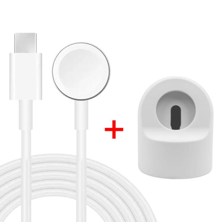 xDfind For Apple Watch Smart Watch Silicone Charging Holder and Type-C Charger Set, Silicone+Type-C (White), Silicone+Type-C (Black)