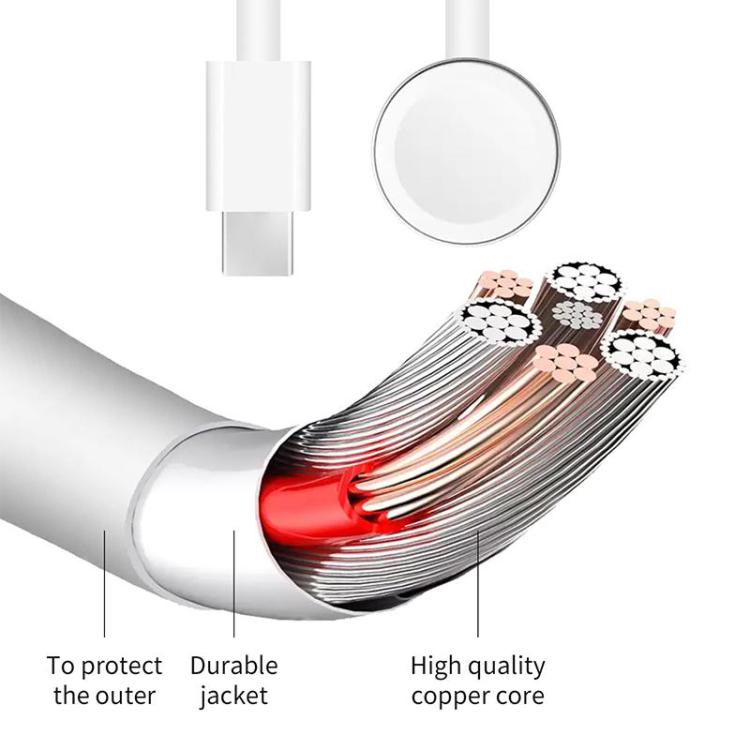 xDfind For Apple Watch Smart Watch Silicone Charging Holder and Type-C Charger Set, Silicone+Type-C (White), Silicone+Type-C (Black)