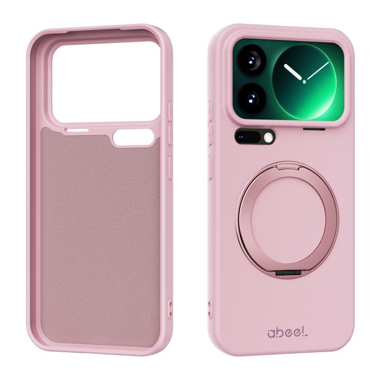 ABEEL Skin-friendly Feel Magnetic Liquid Silicone Phone Case with Holder, For Xiaomi 17T Pro 5G, For Xiaomi 17T 5G, For Xiaomi 17 Ultra, For Xiaomi 17 Pro Max