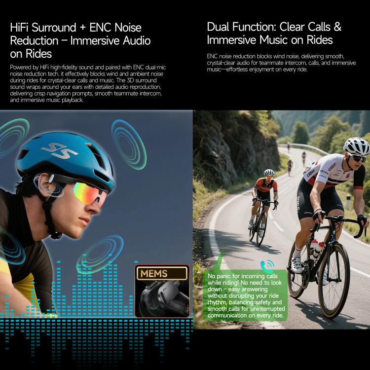 W640 8MP Cycling Smart AI Sports Glasses, Six-axis Image Stabilization, Wi-Fi, Touch Control, Dual Mic Noise Reduction, AI Translation