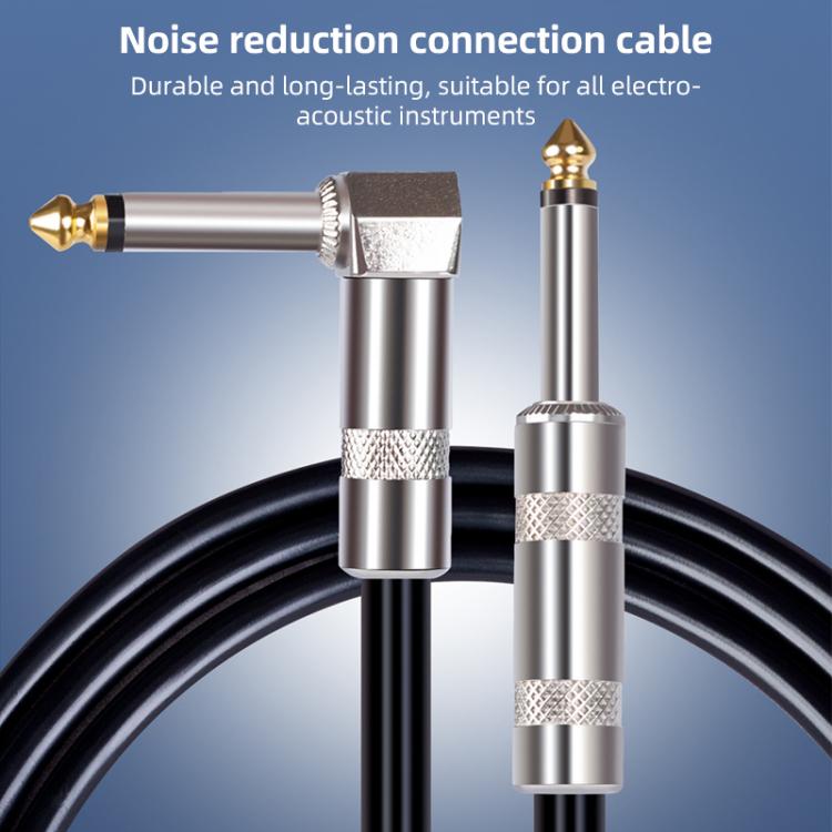 6.35mm Plug Straight to Elbow Electric Guitar Audio Cable, 3m, 5m, 10m