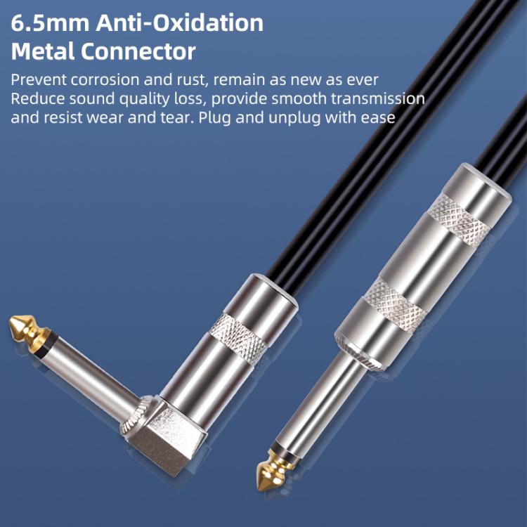 6.35mm Plug Straight to Elbow Electric Guitar Audio Cable, 3m, 5m, 10m