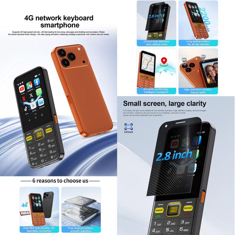 A001 / 17MP, 2GB+16GB, 2.8 inch Android 8.1 MTK6737 Quad Core, Network: 4G, Dual SIM