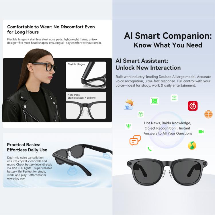 X01 Ultra Cycling Smart AI Sports Glasses 8MP HeyCyan, Six-axis Image Stabilization, Wi-Fi, BT Call, AI Voice Assistant, AI Translation