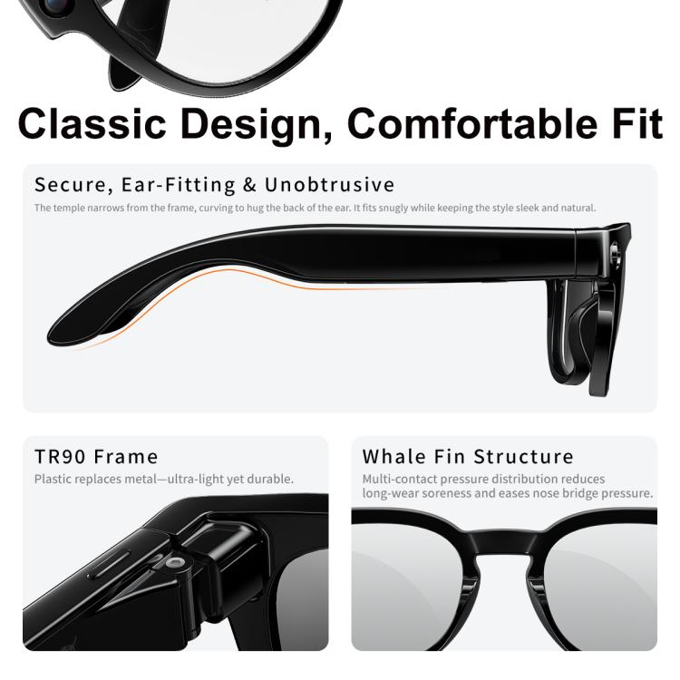 MT3 8MP Smart AI Glasses, WiFi, Touch Control, BT Call