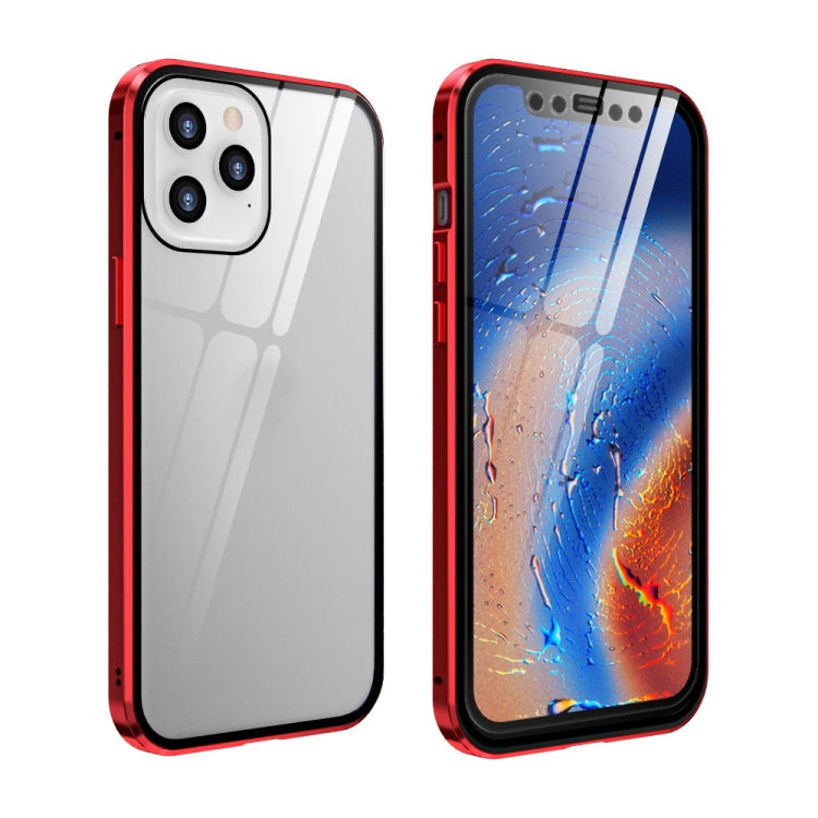 Double Sides Tempered Glass Magnetic Adsorption Metal Frame HD Screen Case, For iPhone 12 Pro Max, For iPhone 12 / 12 Pro