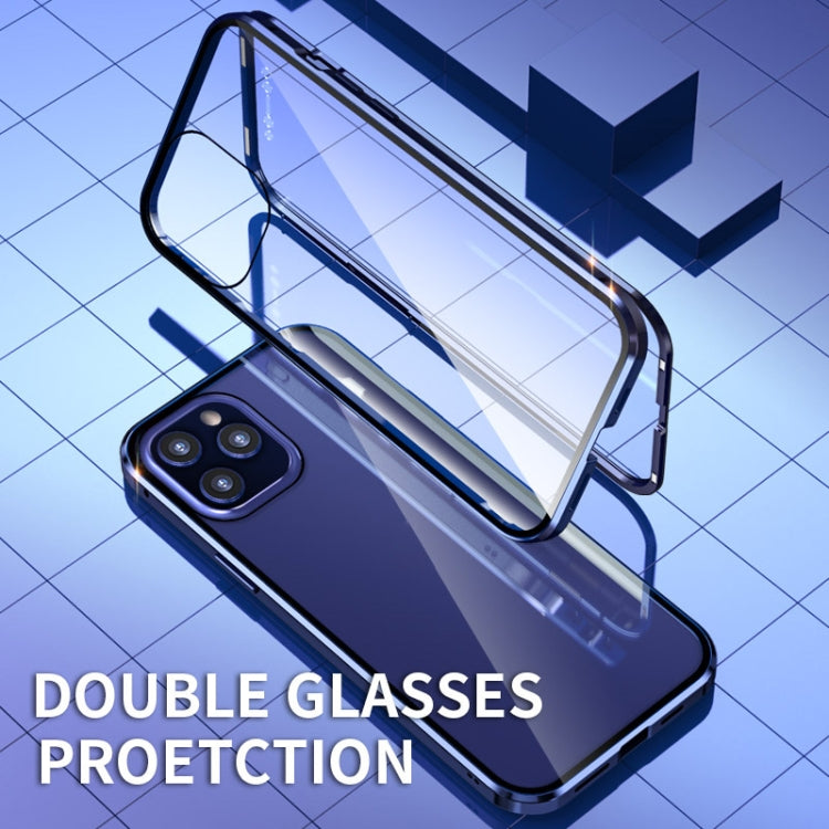 Double Sides Tempered Glass Magnetic Adsorption Metal Frame HD Screen Case, For iPhone 12 Pro Max, For iPhone 12 / 12 Pro