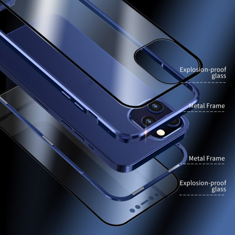 Double Sides Tempered Glass Magnetic Adsorption Metal Frame HD Screen Case, For iPhone 12 Pro Max, For iPhone 12 / 12 Pro