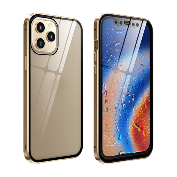 Double Sides Tempered Glass Magnetic Adsorption Metal Frame HD Screen Case, For iPhone 12 Pro Max, For iPhone 12 / 12 Pro