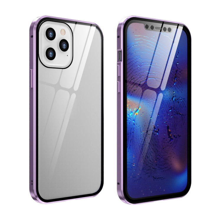 Double Sides Tempered Glass Magnetic Adsorption Metal Frame HD Screen Case, For iPhone 12 Pro Max, For iPhone 12 / 12 Pro