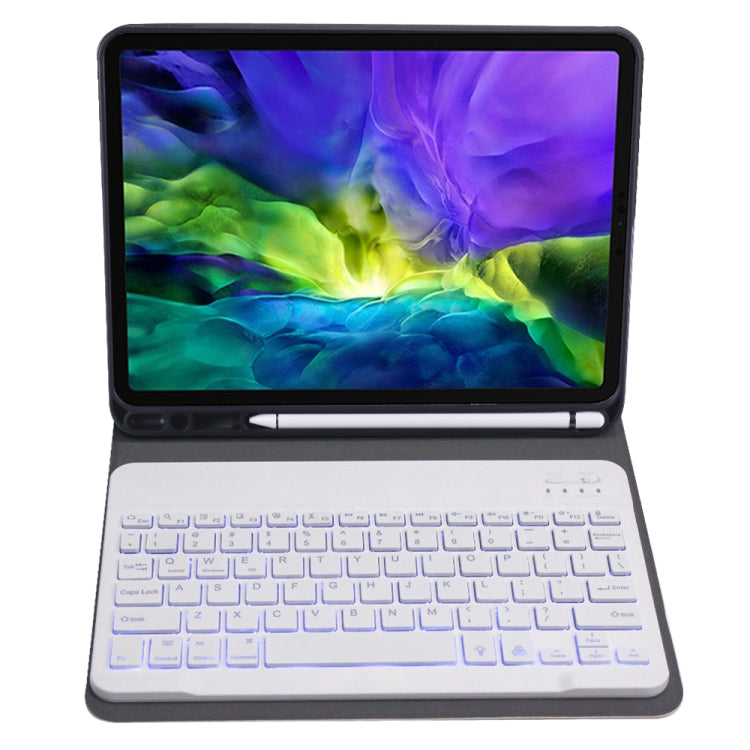 A098BS Detachable Ultra-thin Backlight Bluetooth Keyboard Protective Case for iPad Air 11 2024 / 2025 / Air 4 10.9 inch 2020, with Stand & Pen Slot, A098BS