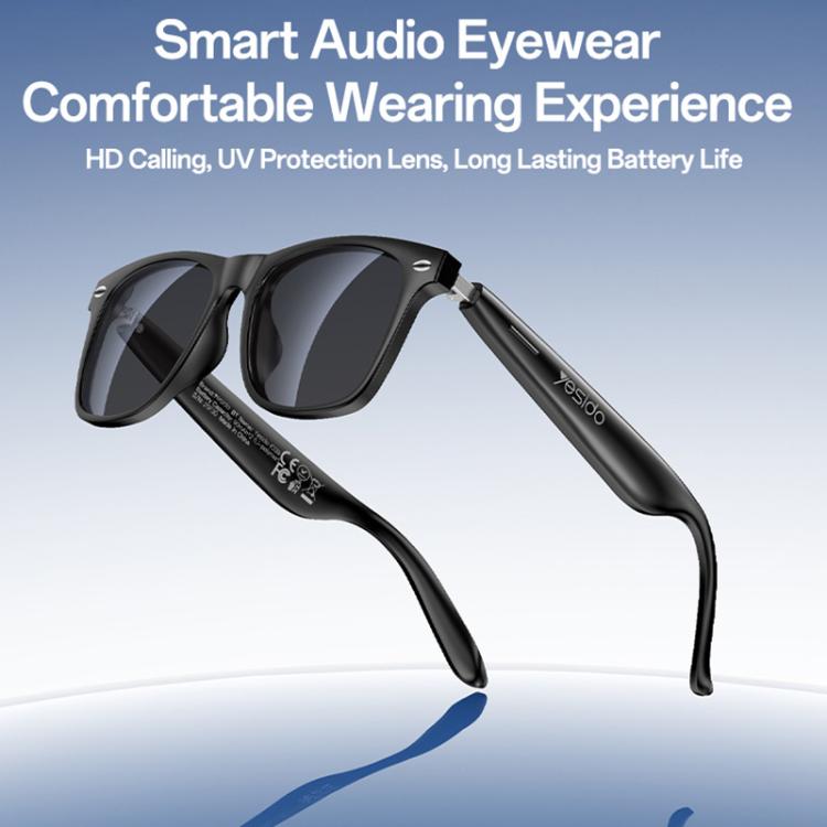 Yesido IO38 Smart Audio Glasses, Bluetooth-Compatible 5.0 Sunglasses with Hi-Fi Sound, Hands-Free Calling, Magnetic Charging & Long Battery Life, IO38