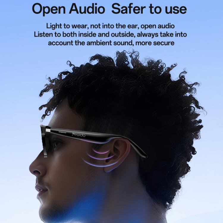 Yesido IO38 Smart Audio Glasses, Bluetooth-Compatible 5.0 Sunglasses with Hi-Fi Sound, Hands-Free Calling, Magnetic Charging & Long Battery Life, IO38