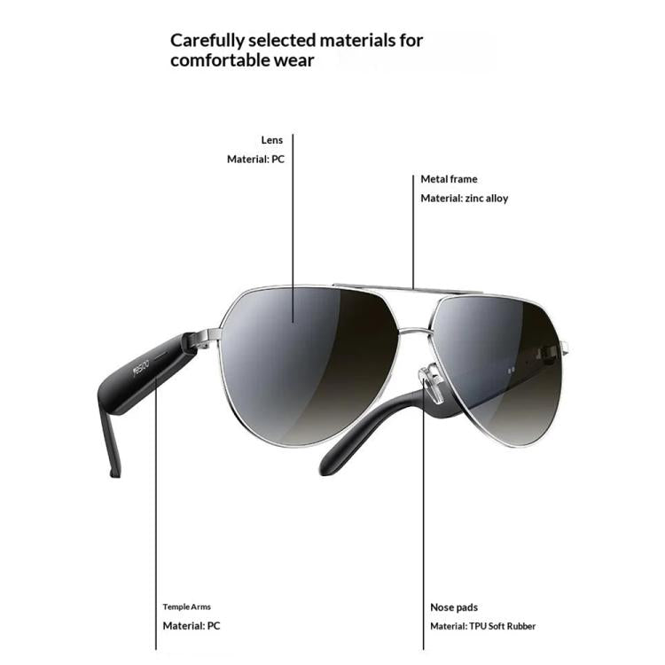 Yesido IO44 Smart Audio Glasses, Bluetooth-Compatible 5.4 Open-Ear Headphones / Polarized Sunglasses with Microphone for Travel / Business, IO44