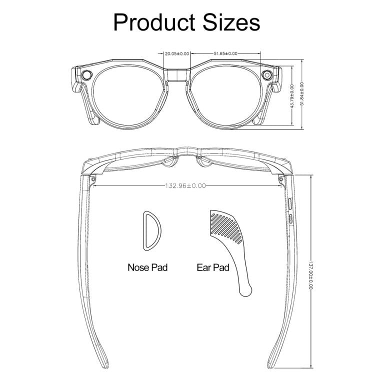 W611Pro Smart AI Glasses 8MP Camera, WIFI, AI Translation