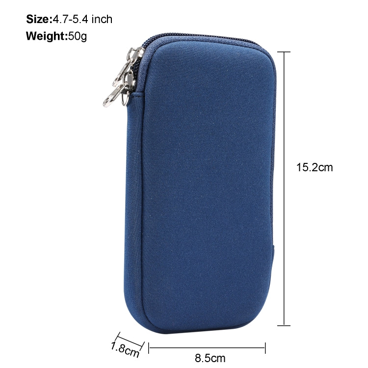 Universal Elasticity Zipper Protective Case Storage Bag with Lanyard For iPhone 12 mini / 4.7-5.4 inch Smart Phones, For iPhone 12 mini