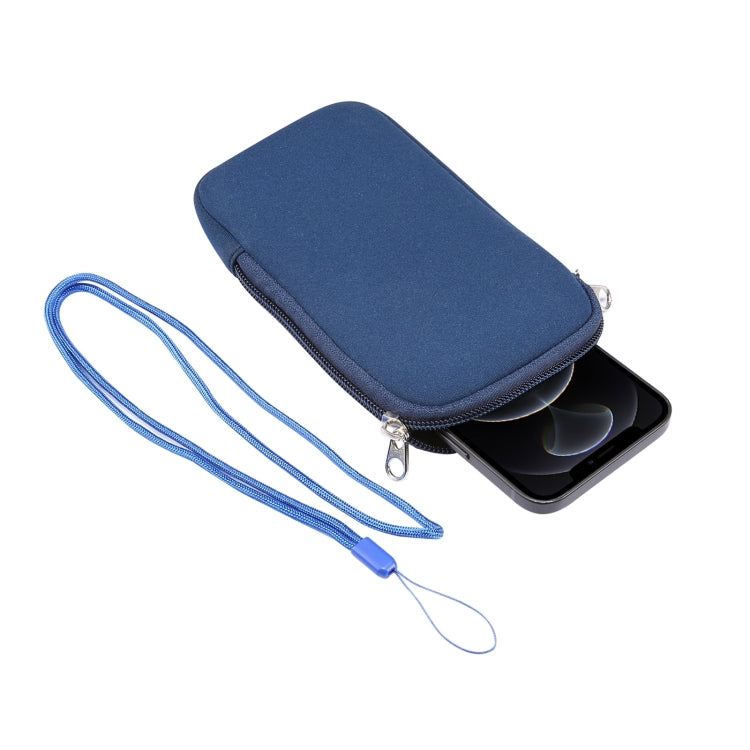 Universal Elasticity Zipper Protective Case Storage Bag with Lanyard For iPhone 12 mini / 4.7-5.4 inch Smart Phones, For iPhone 12 mini