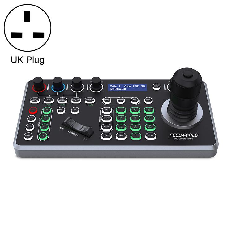 FEELWORLD KBC20 NDI PTZ Camera Controller Joystick Keyboard Control Multiple Control Protocol PoE Supported, EU Plug, US Plug, UK Plug, AU Plug