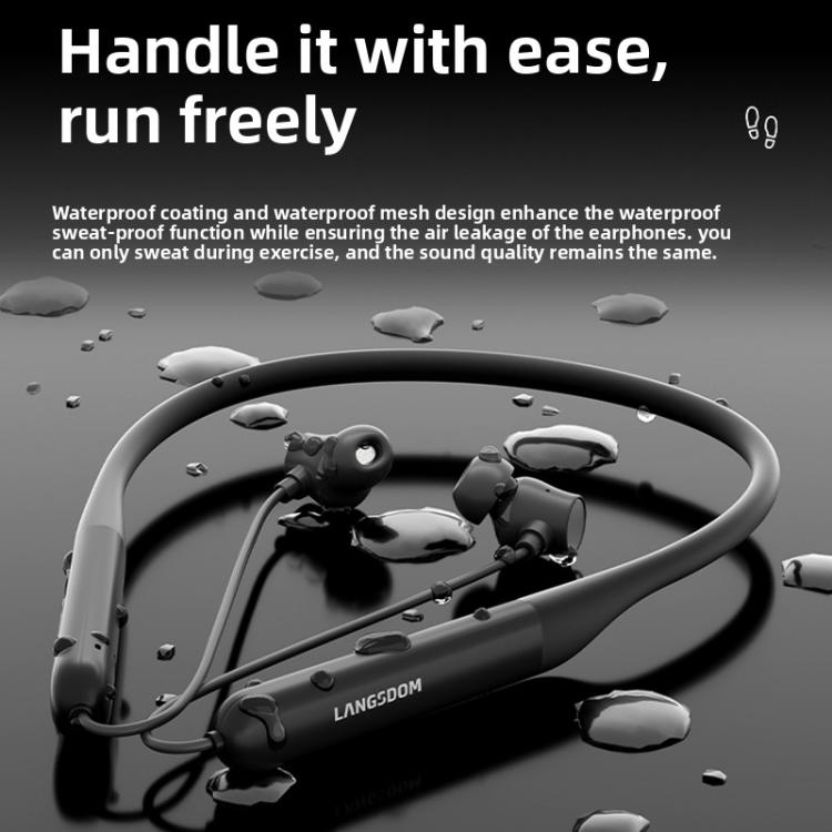 Langsdom BS21 Long Battery Life Magnetic Switch Neckband Bluetooth Headphones