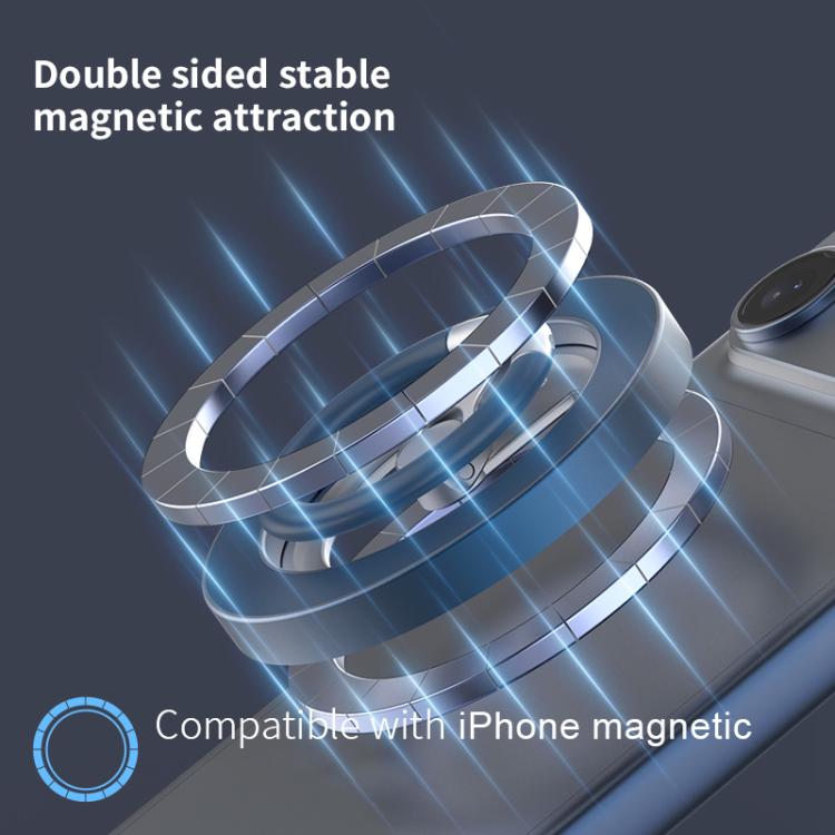 Multi-Functional 360 Degree Rotation Ring Buckle Magnetic Phone Holder with Silicone Ring Guard