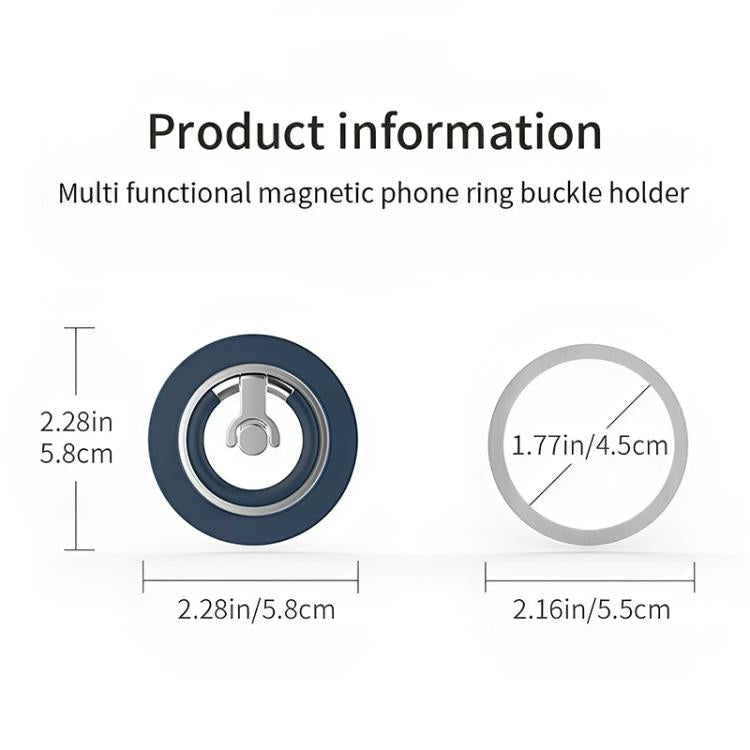 Multi-Functional 360 Degree Rotation Ring Buckle Magnetic Phone Holder with Silicone Ring Guard