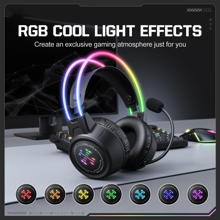 ONIKUMA GT889 Tri-mode RGB Bluetooth 2.4G Wired Gaming Headset, GT889