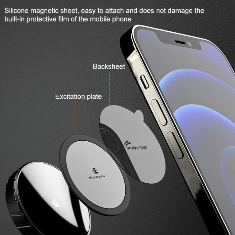 2pcs / Set Car Phone Holder Mount 40mm Round Silicone Magnet Guide Sheet