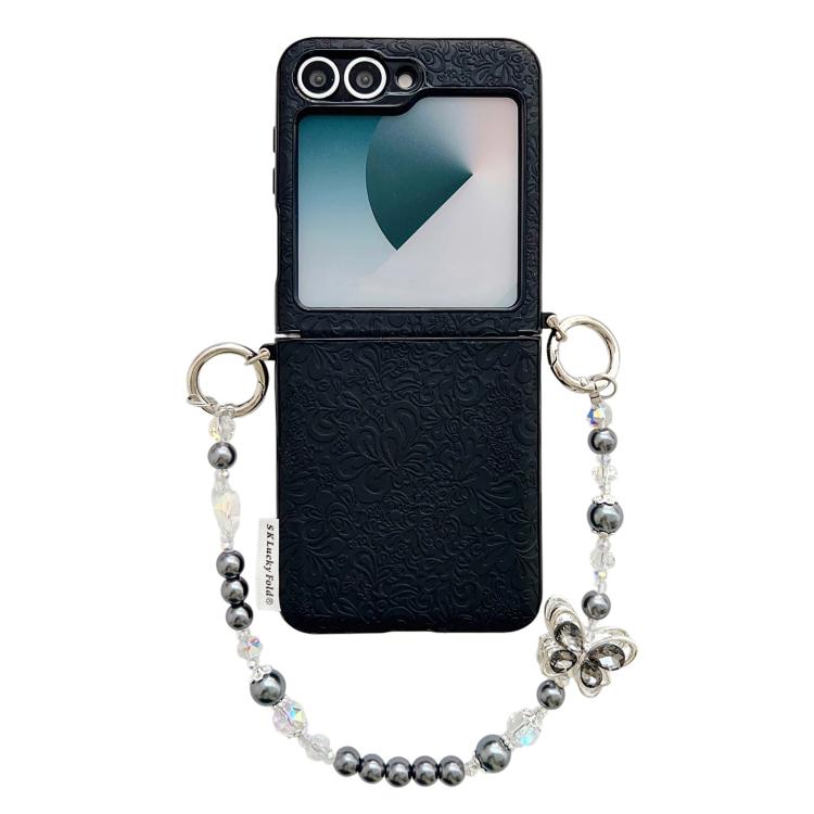 Lucky Cloud Pattern Side Buckle PC Phone Case with Butterfly Chain, For Samsung Galaxy Z Flip6 5G / Flip7 FE, For Samsung Galaxy Z Flip7 5G, For Samsung Galaxy Z Flip5 5G