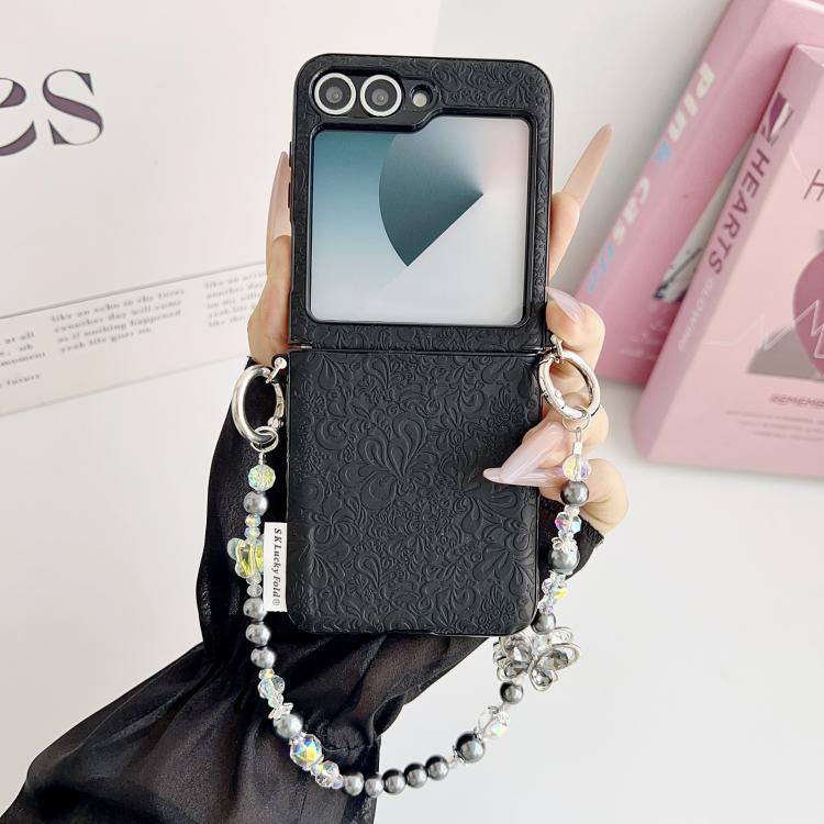 Lucky Cloud Pattern Side Buckle PC Phone Case with Butterfly Chain, For Samsung Galaxy Z Flip6 5G / Flip7 FE, For Samsung Galaxy Z Flip7 5G, For Samsung Galaxy Z Flip5 5G