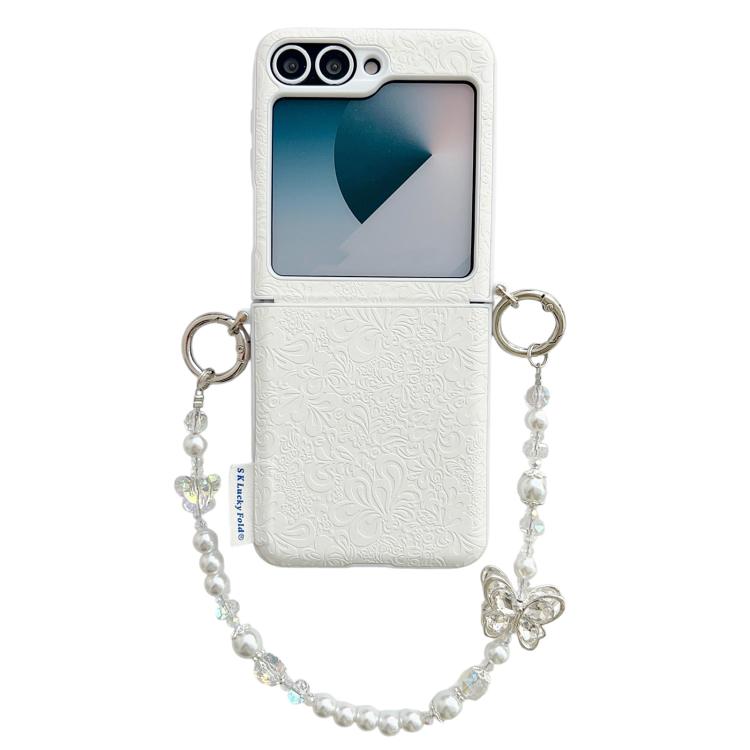 Lucky Cloud Pattern Side Buckle PC Phone Case with Butterfly Chain, For Samsung Galaxy Z Flip6 5G / Flip7 FE, For Samsung Galaxy Z Flip7 5G, For Samsung Galaxy Z Flip5 5G