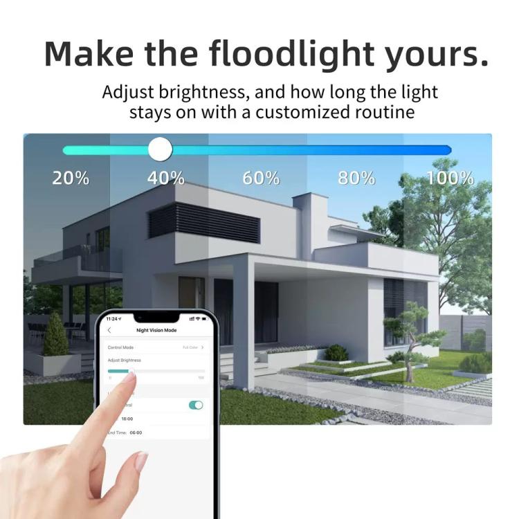 ICSee Triple-Lens 3MP Wireless WiFi Security Camera, Three-Screen Panoramic PTZ IP Camera with Full-Color Night Vision, US Plug, EU Plug