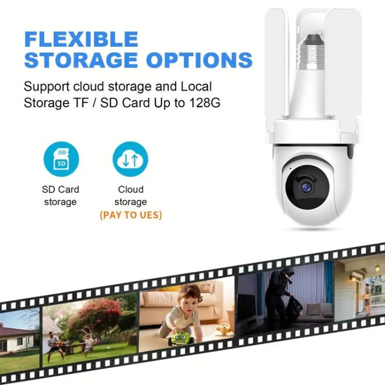 3MP HD Smart Three-Blade Fan Light Bulb Style Wireless WiFi Surveillance Camera, 2.4GHz, 5.0GHz