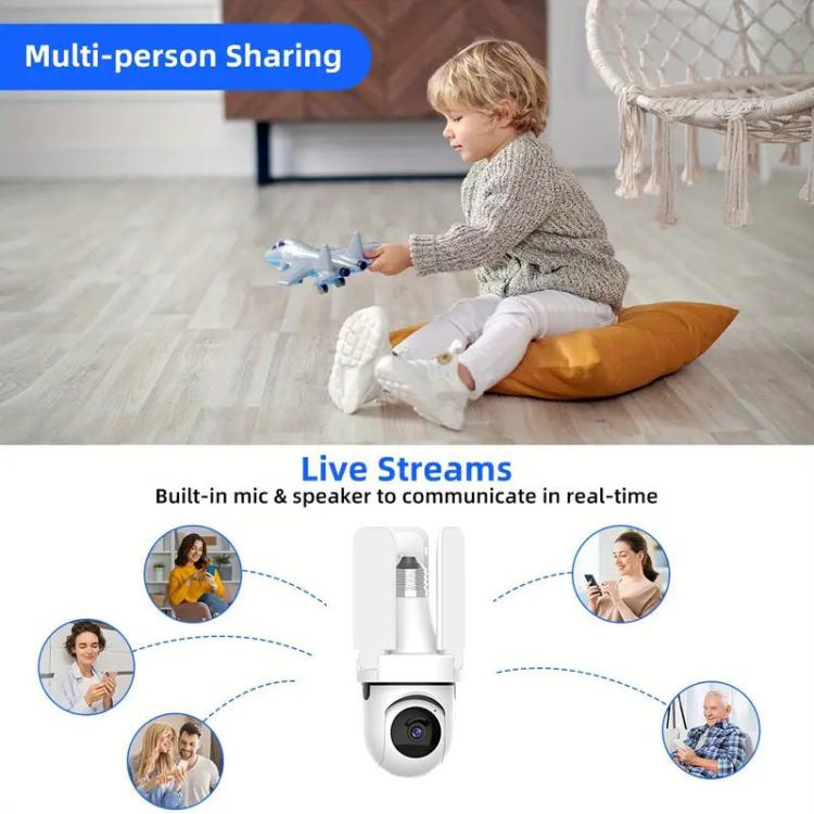 3MP HD Smart Three-Blade Fan Light Bulb Style Wireless WiFi Surveillance Camera, 2.4GHz, 5.0GHz
