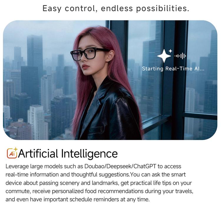MT5 Ultra Smart AI Glasses with 8MP HD Camera, Video Recording WiFi Transmission Al Smart Voice Assistant, Sunglasses, Anti Blue Light Lens