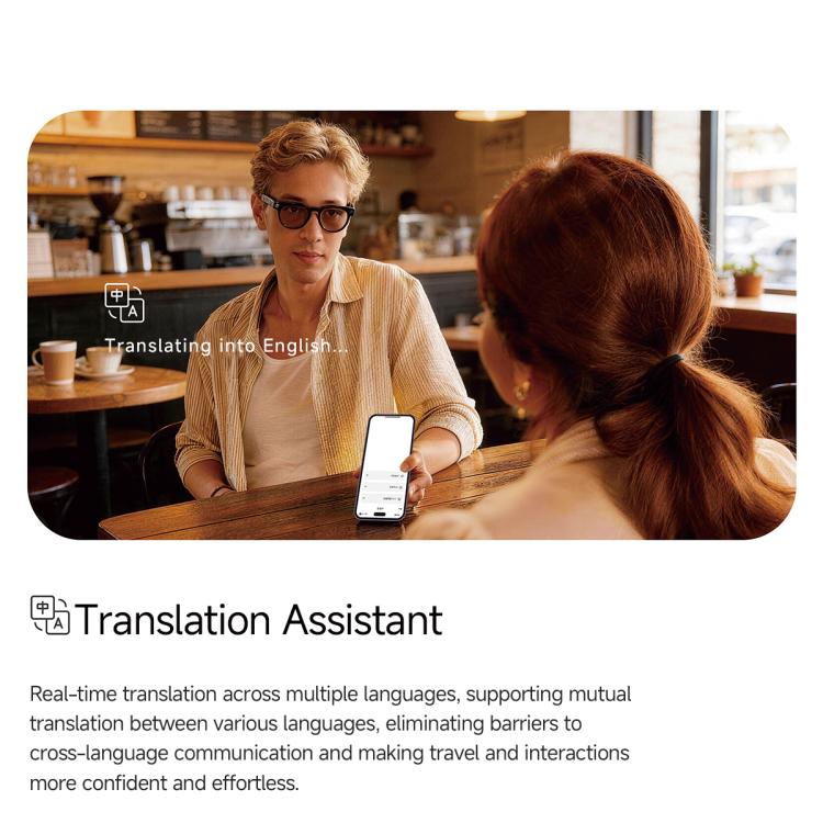 MT5 Ultra Smart AI Glasses with 8MP HD Camera, Video Recording WiFi Transmission Al Smart Voice Assistant, Sunglasses, Anti Blue Light Lens