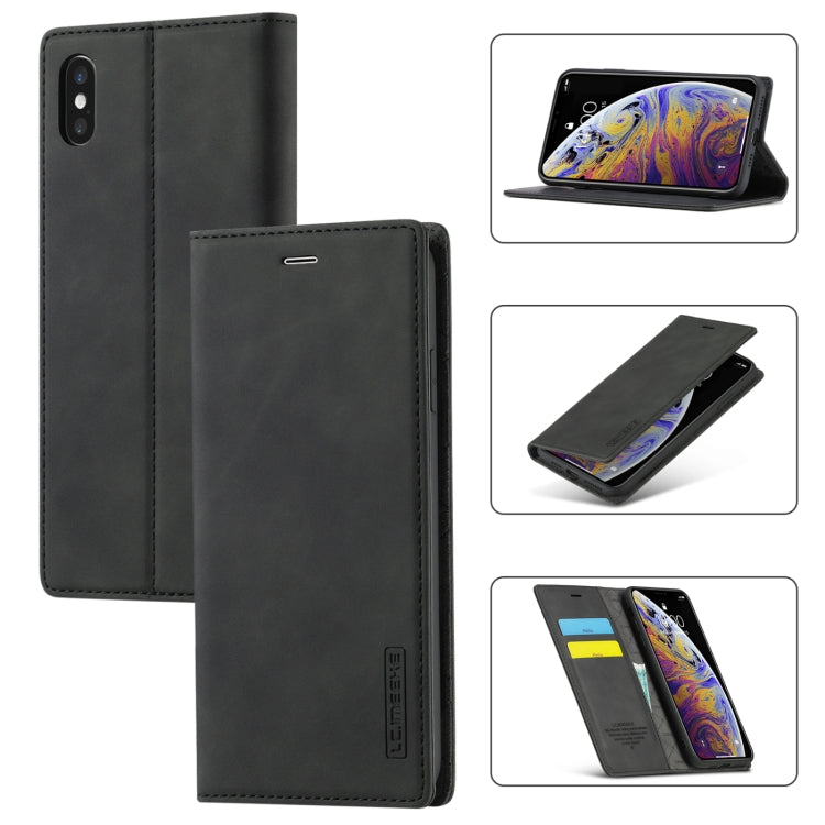 LC.IMEEKE Strong Magnetism Ultra-thin Horizontal Flip Shockproof Matte TPU + PU Leather Case with Holder & Card Slots & Wallet, For iPhone 12 mini, For iPhone 12 / 12 Pro, For iPhone 12 Pro Max, For iPhone 12 Pro, For iPhone XS / X