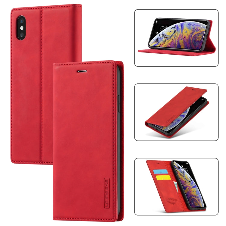 LC.IMEEKE Strong Magnetism Ultra-thin Horizontal Flip Shockproof Matte TPU + PU Leather Case with Holder & Card Slots & Wallet, For iPhone 12 mini, For iPhone 12 / 12 Pro, For iPhone 12 Pro Max, For iPhone 12 Pro, For iPhone XS / X