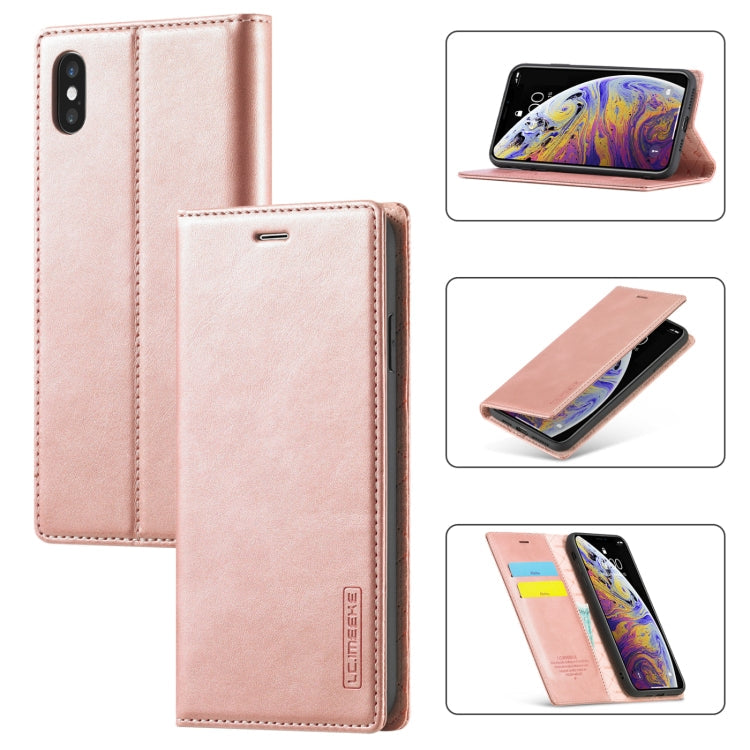 LC.IMEEKE Strong Magnetism Ultra-thin Horizontal Flip Shockproof Matte TPU + PU Leather Case with Holder & Card Slots & Wallet, For iPhone 12 mini, For iPhone 12 / 12 Pro, For iPhone 12 Pro Max, For iPhone 12 Pro, For iPhone XS / X