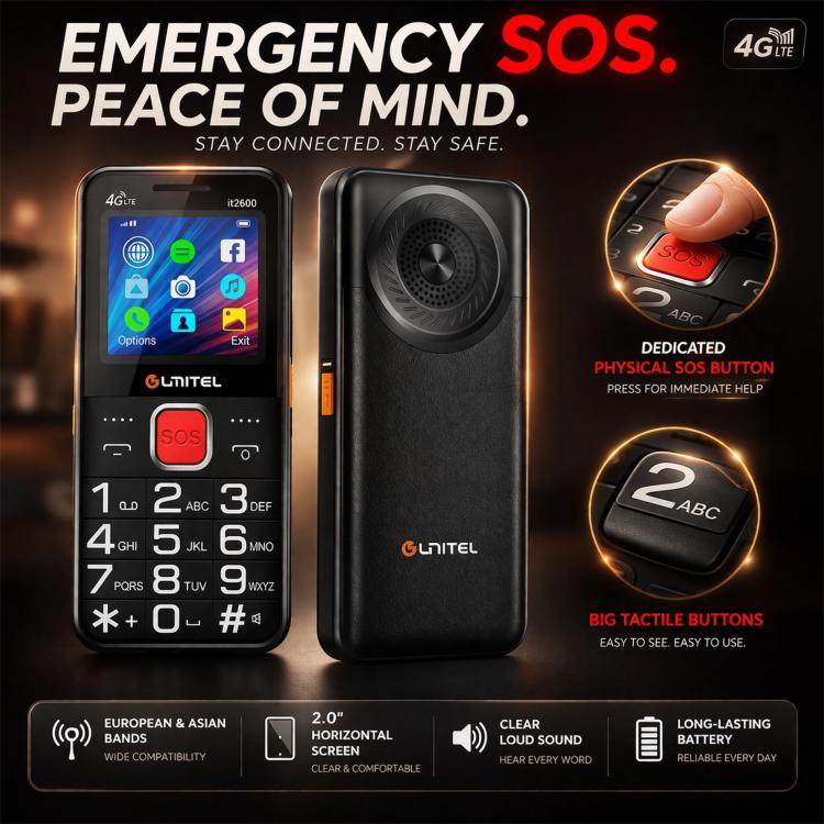 it2600 4G Phone, 2.0 inch, 3500mAh, Support SOS, Network: 4G, Dual SIM