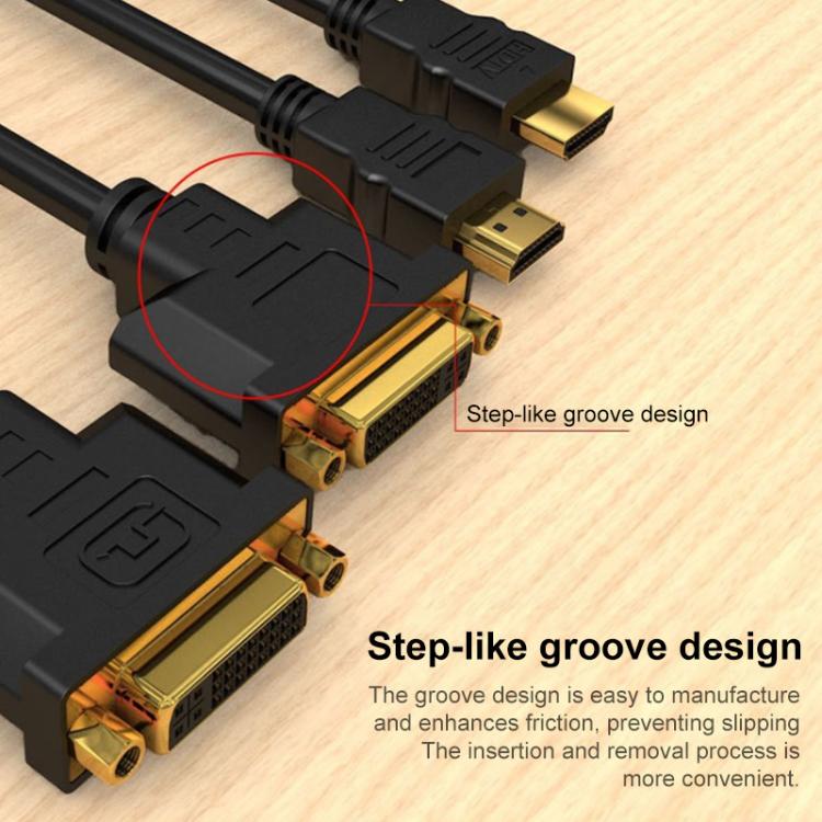 HDMI Male to DVI Female 1080P HD Gold-Plated Interface Video Adapter Cable, 0.3m