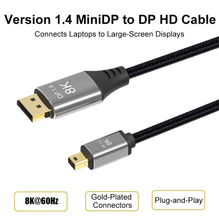 WG233 Mini DP to DP1.4 8K HD Video Adapter Cable, 8K-1m, 8K-2m