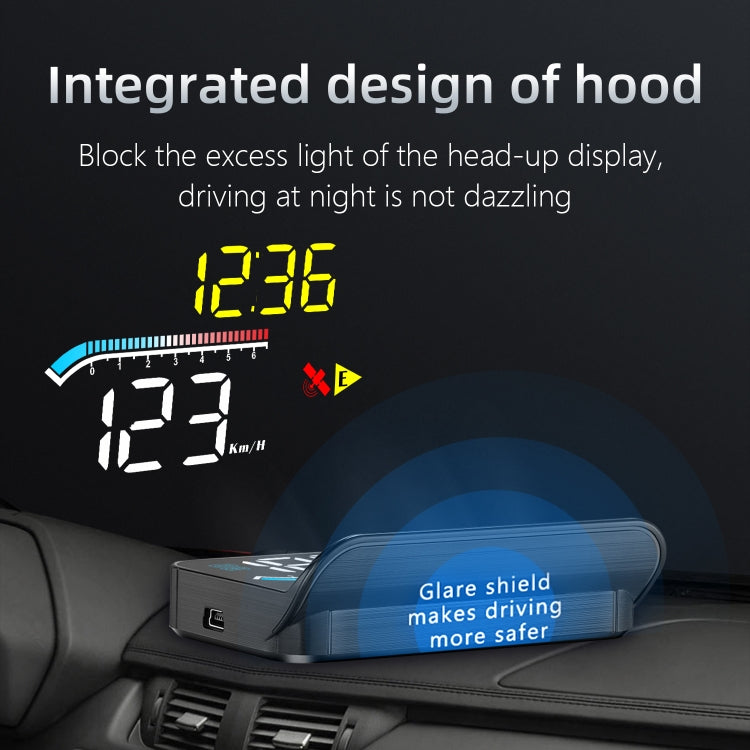 M17 Car HUD Head-up Display GPS Speed Meter Car OBD2 Diagnostic Tool, M17