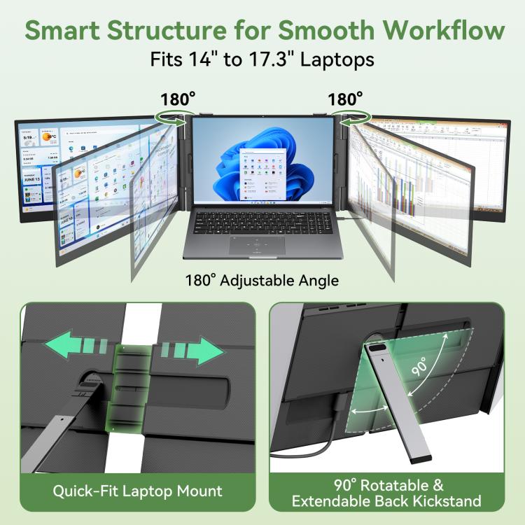 Blackview DCM8 Pro 15.3-inch Dual-Screen Portable Extension Monitor for 14-17.3 inch Laptops