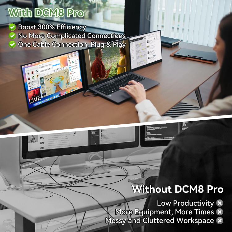 Blackview DCM8 Pro 15.3-inch Dual-Screen Portable Extension Monitor for 14-17.3 inch Laptops