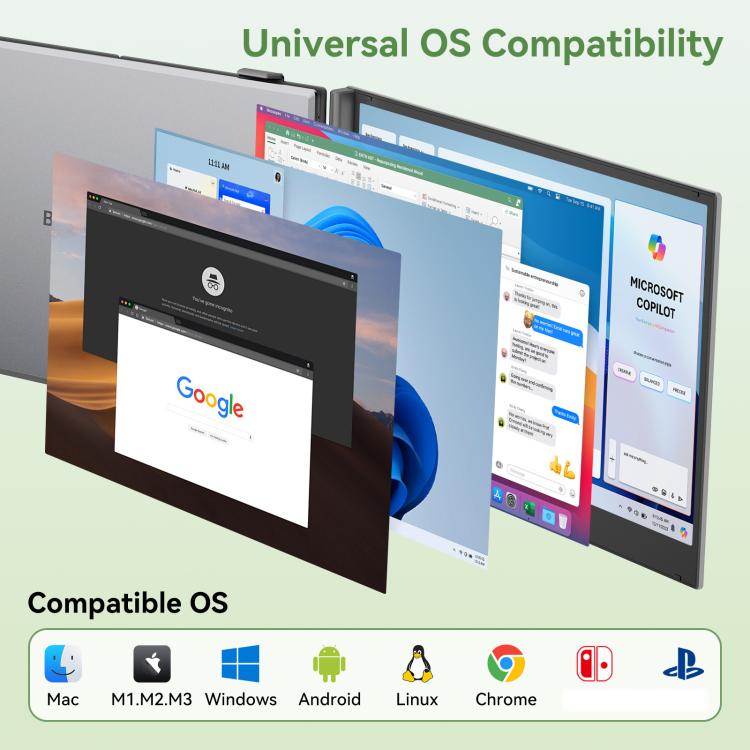 Blackview DCM8 Pro 15.3-inch Dual-Screen Portable Extension Monitor for 14-17.3 inch Laptops
