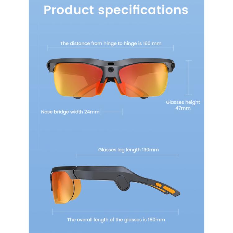 E08 13MP 1080P 30FPS  AI Cycling Smart Glasses with Voice / Calling