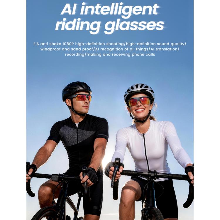 E08 13MP 1080P 30FPS  AI Cycling Smart Glasses with Voice / Calling