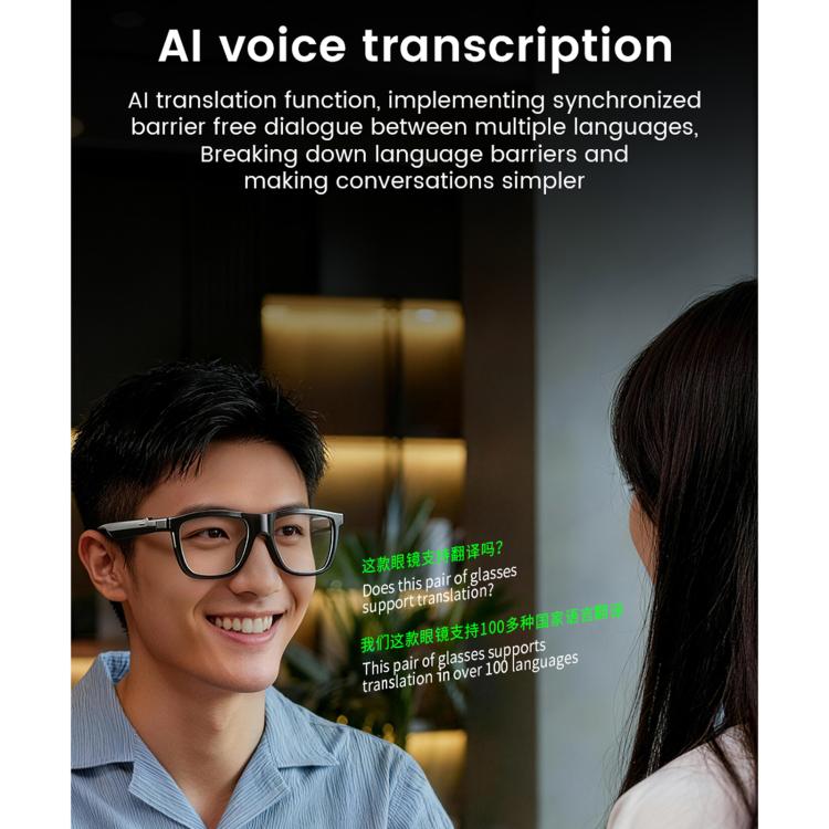E05C Dual-Mic Noise Cancellation Smart Glasses Support Music / Calling, With AI, Without AI
