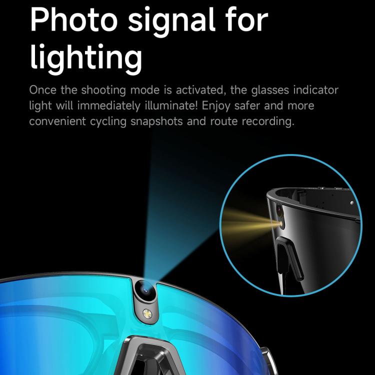 L085 8MP Dual-Mic Noise Cancellation AI Cycling Smart Glasses with Voice Assistant / Calling
