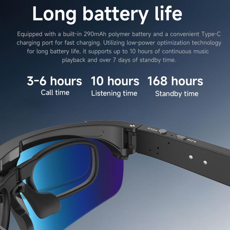L085 8MP Dual-Mic Noise Cancellation AI Cycling Smart Glasses with Voice Assistant / Calling
